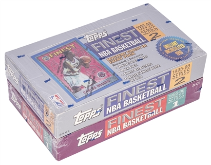 1995-96 Topps Finest Basketball Series 1 and Series 2 Unopened Factory-Sealed Hobby Boxes Pair (2) – Potential Kevin Garnett Rookie Cards!